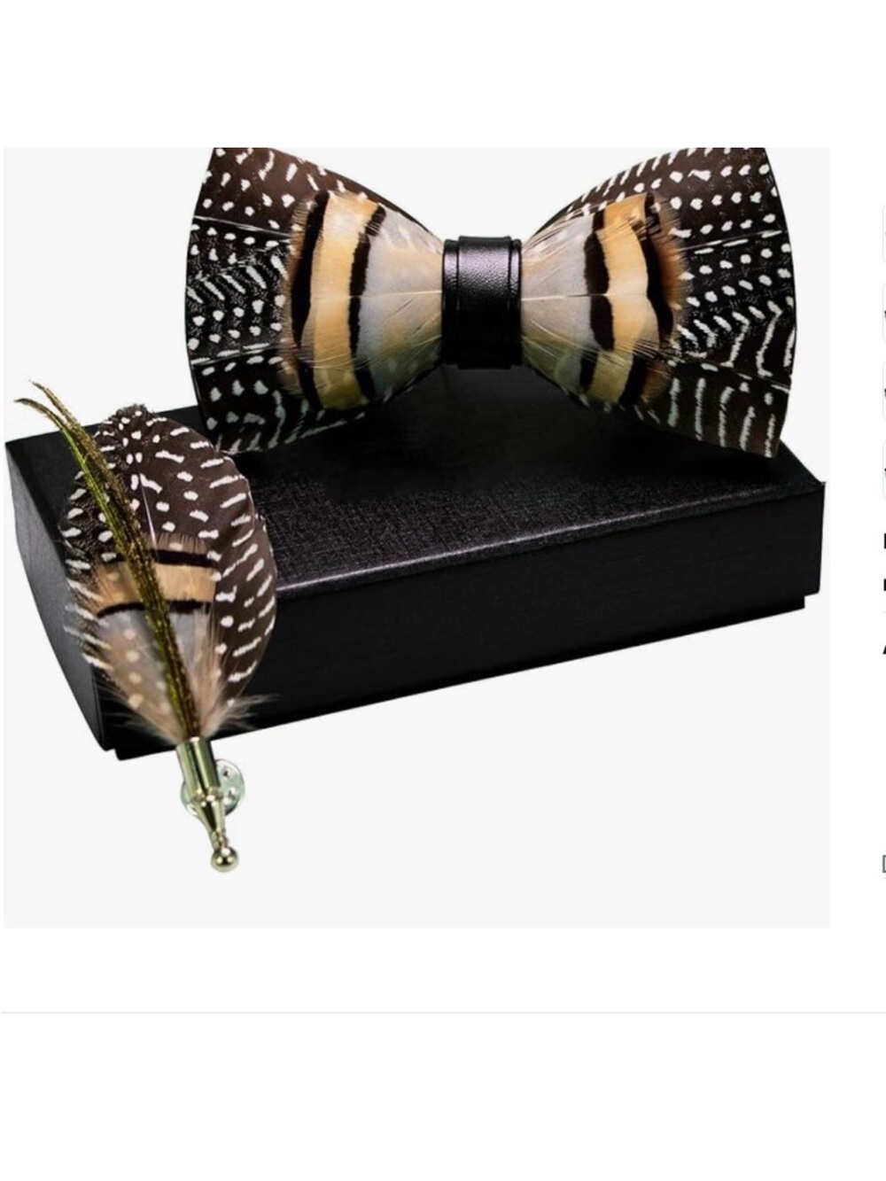 Feather Pre-tied Bow tie new